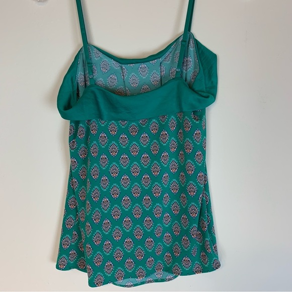 Banana Republic Factory Green Print Spaghetti Strap Casual Top- XS - Picture 5 of 10